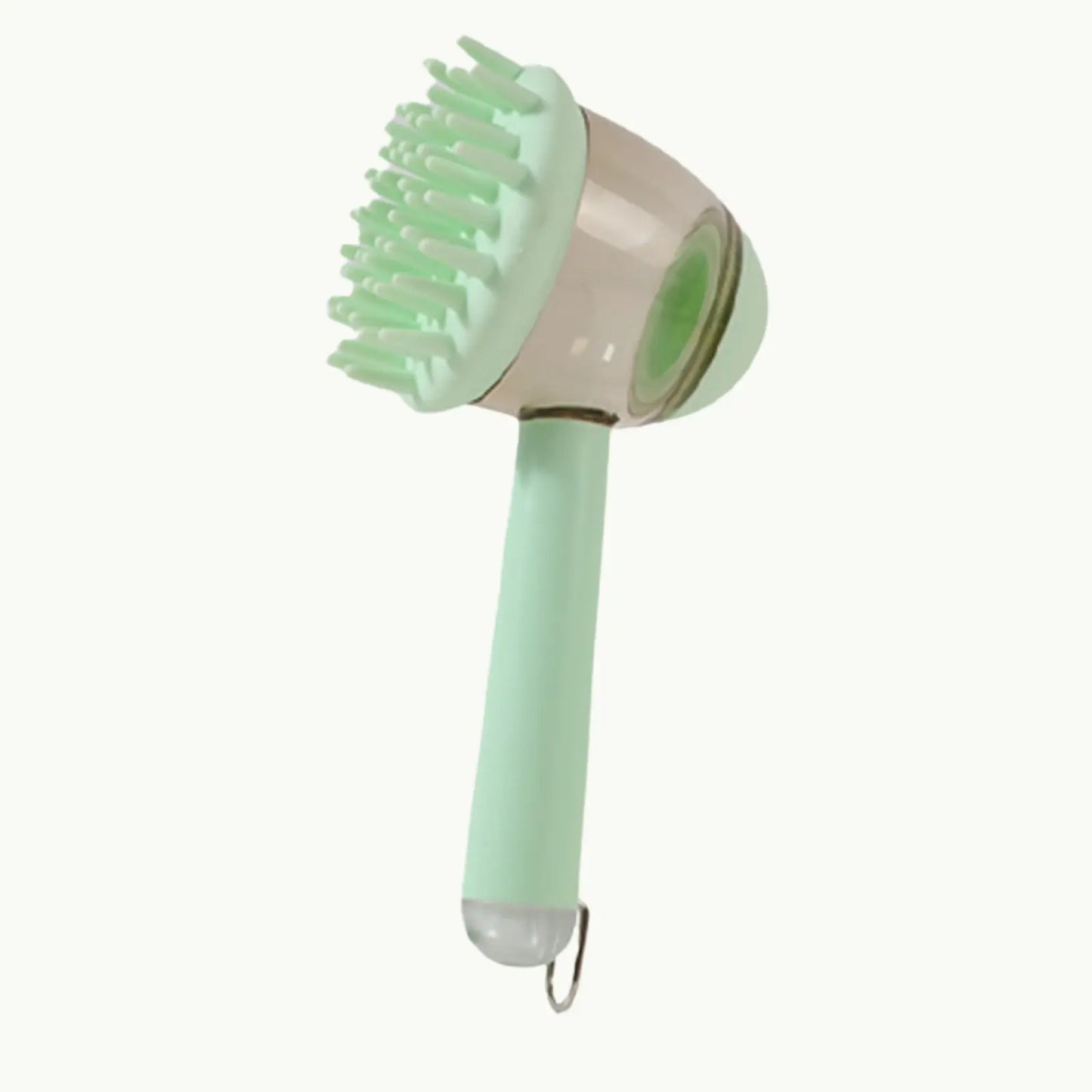 LookPaw™ 3-in-1 pet bath brush in green colors with soft silicone bristles