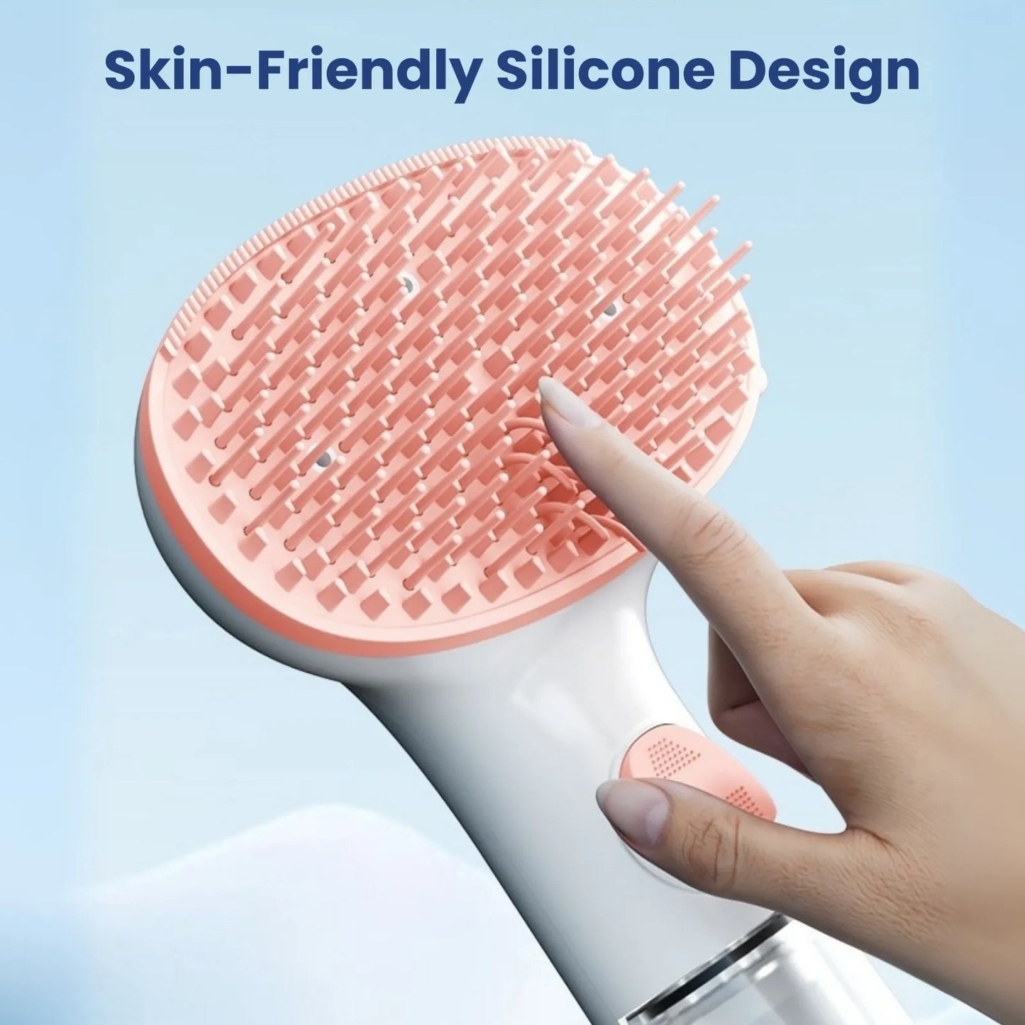 Skin-friendly silicone pet brush head for safe grooming