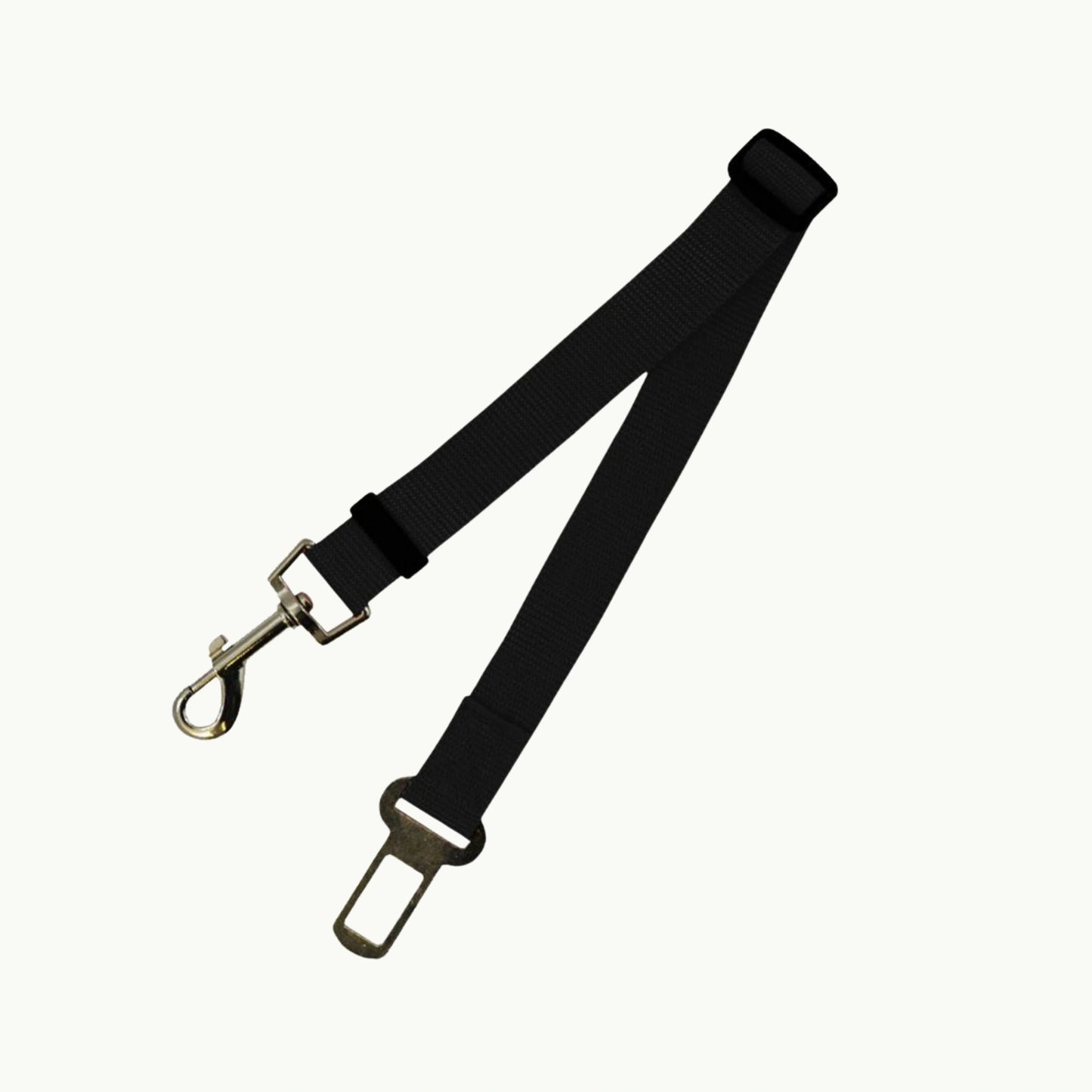 Black LookPaw™ adjustable dog car seat belt with heavy-duty buckle