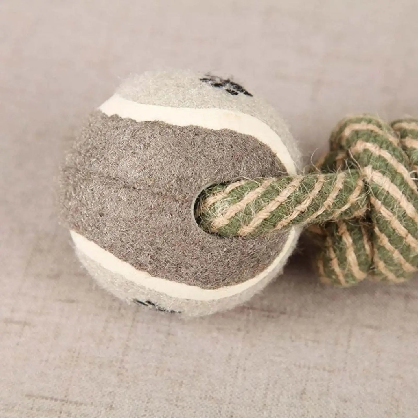 LookPaw™ rope dog toy dumbbell ball with paw print design