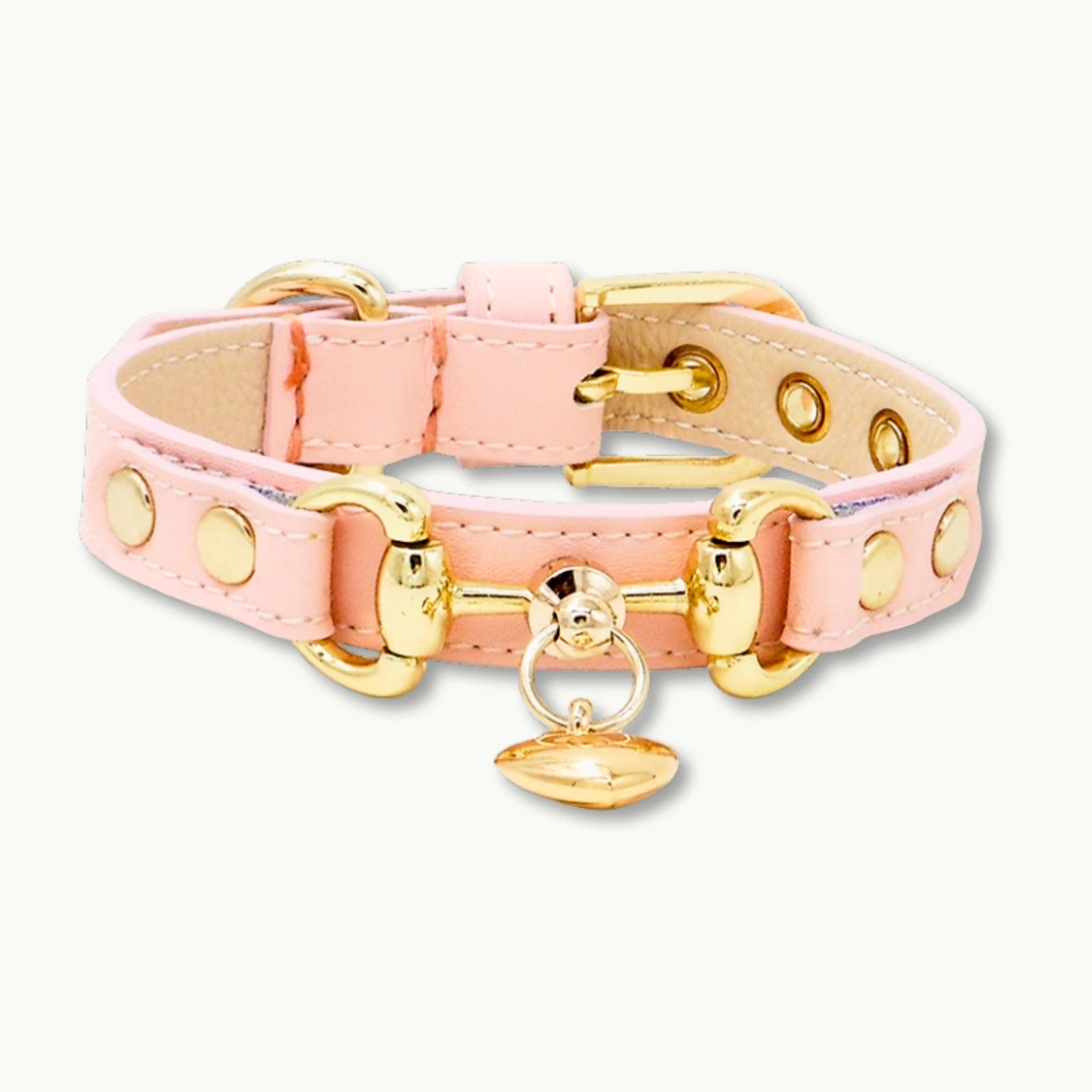 Elegant pink crystal rhinestone collar for cats and small dogs, adjustable fit