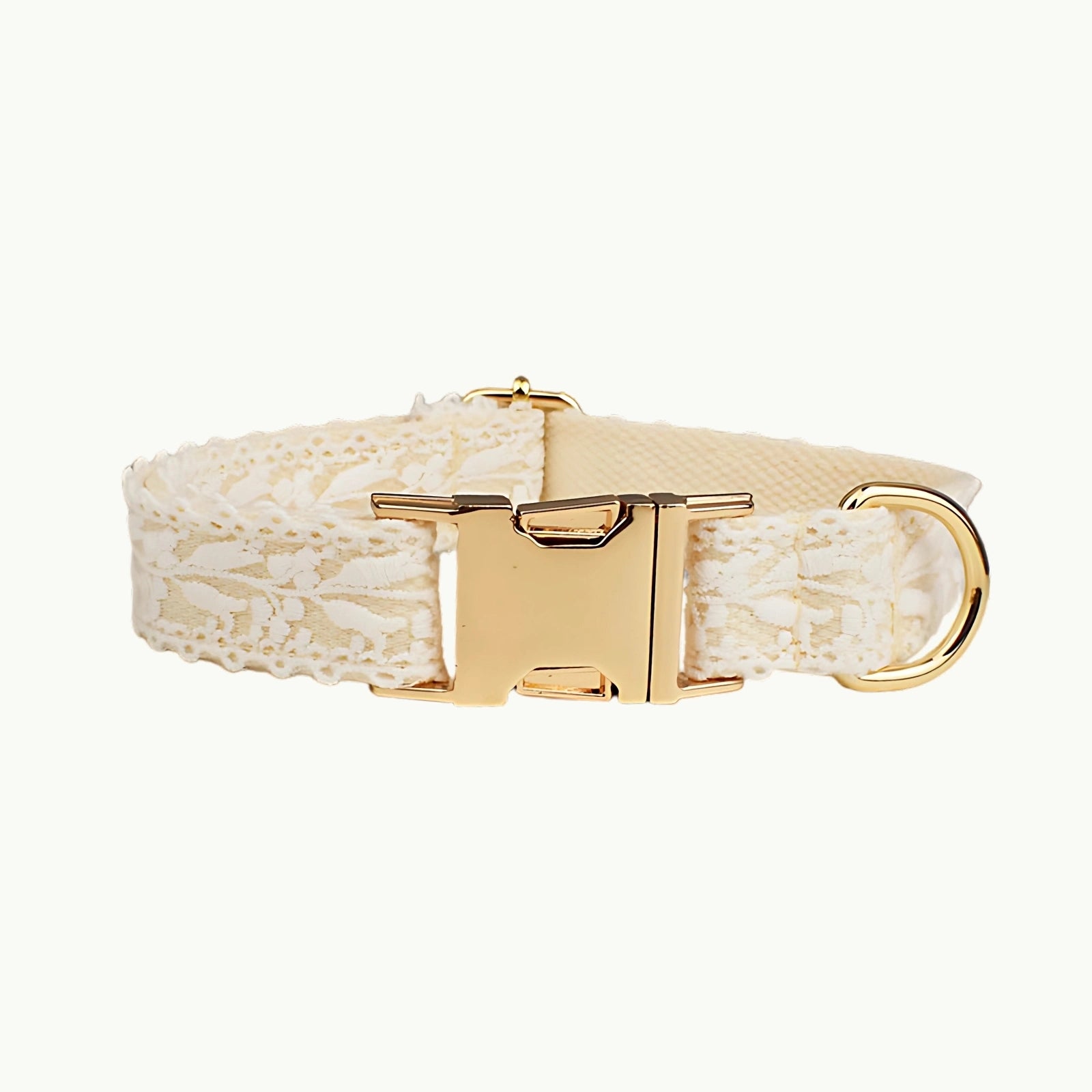 Matching lace dog leash with golden clasp – Royal Lace Ensemble