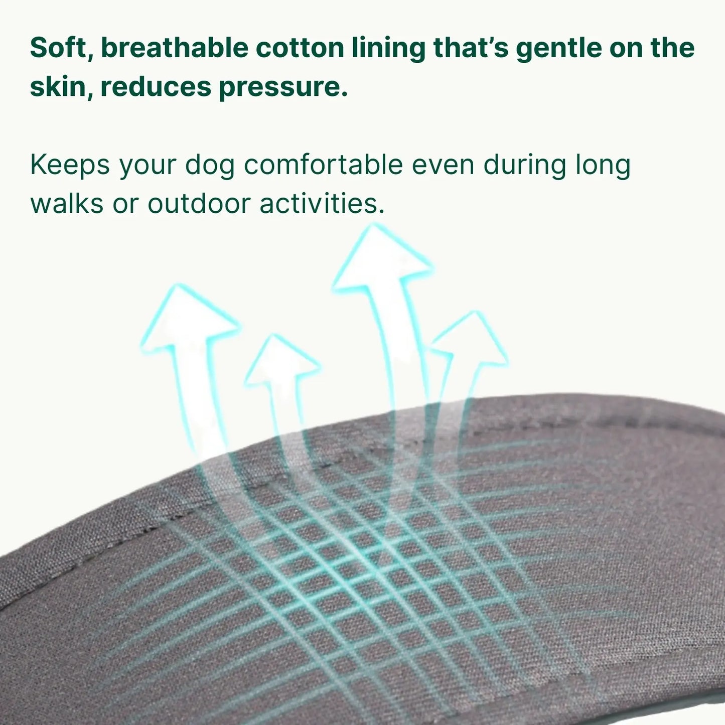 Soft breathable lining detail of space cotton dog collar