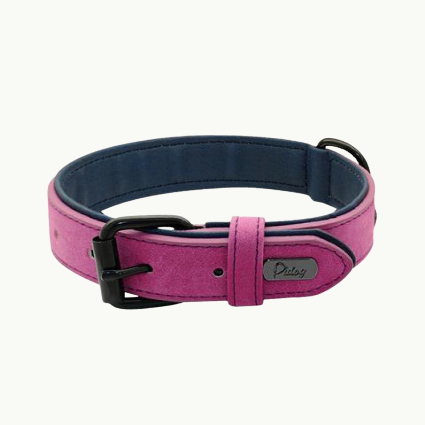 Royal Purple LuxPaw dual-layer dog collar with microfiber lining