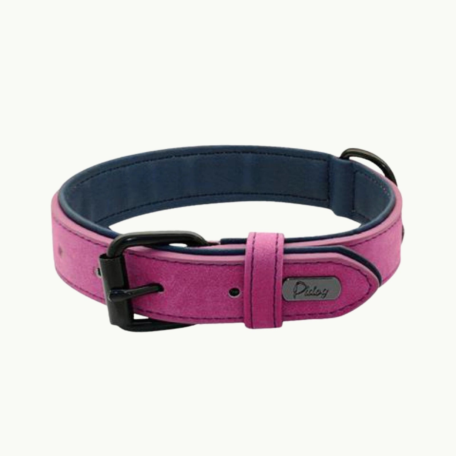 Royal Purple LuxPaw dual-layer dog collar with microfiber lining