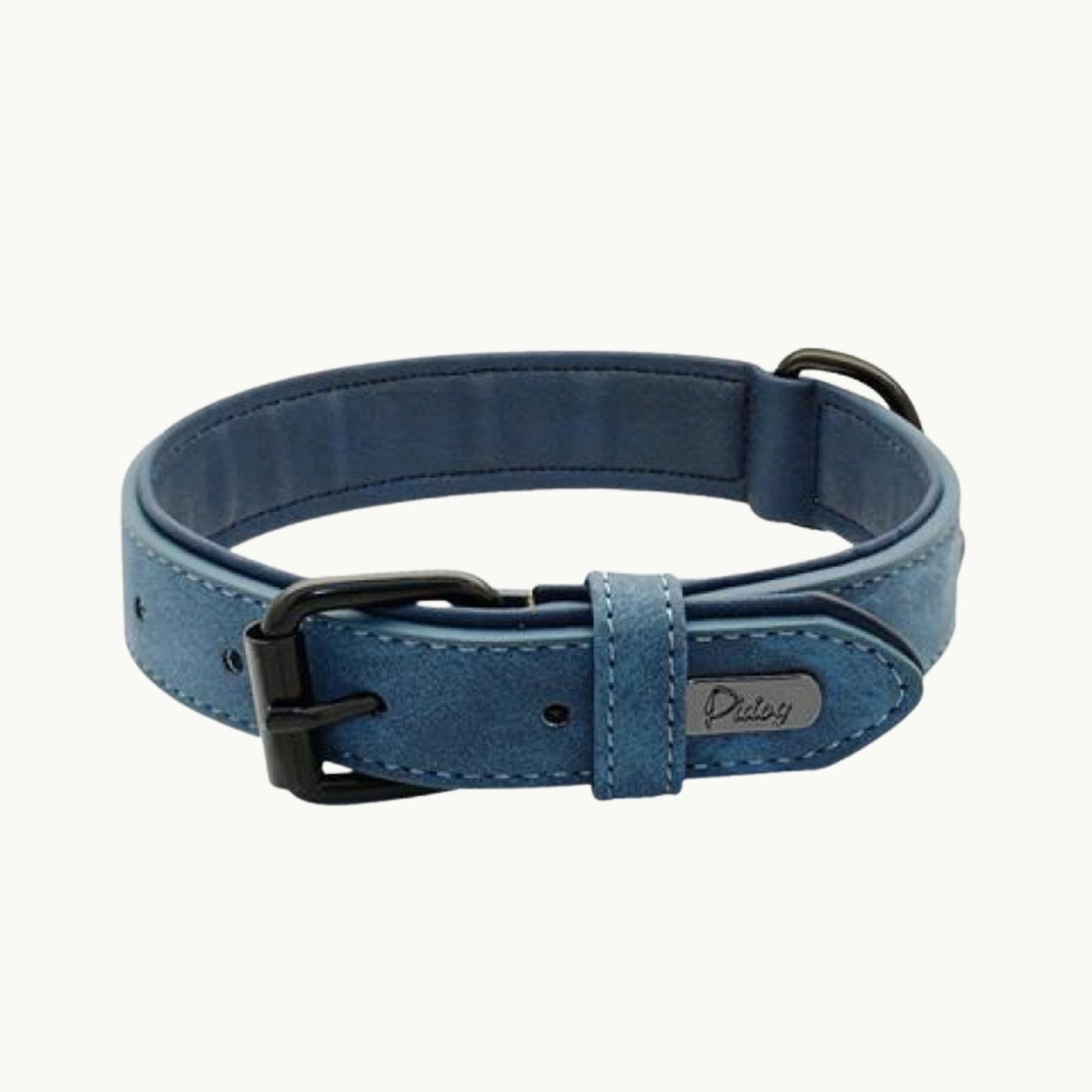 Midnight Blue LuxPaw dual-layer collar with reinforced strap