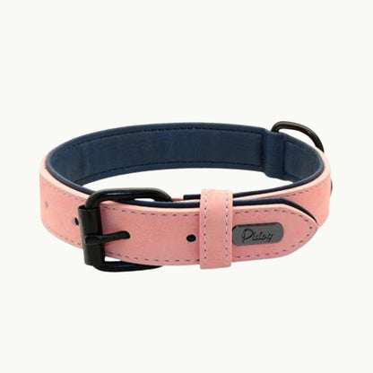 Blush Pink LuxPaw dual-layer dog collar with durable design