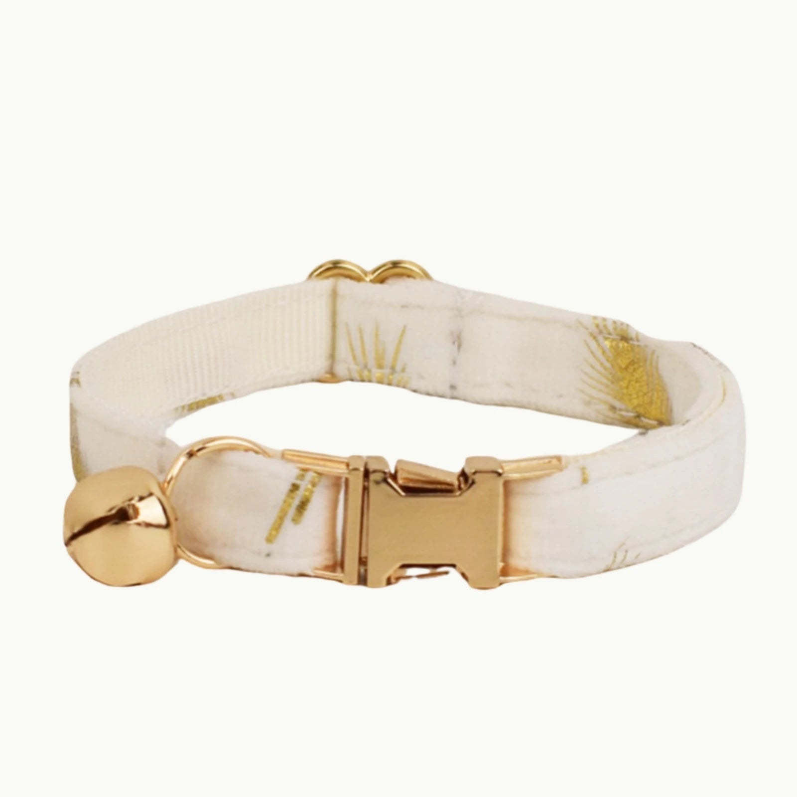 Elegant white bow tie cat collar with gold clasp