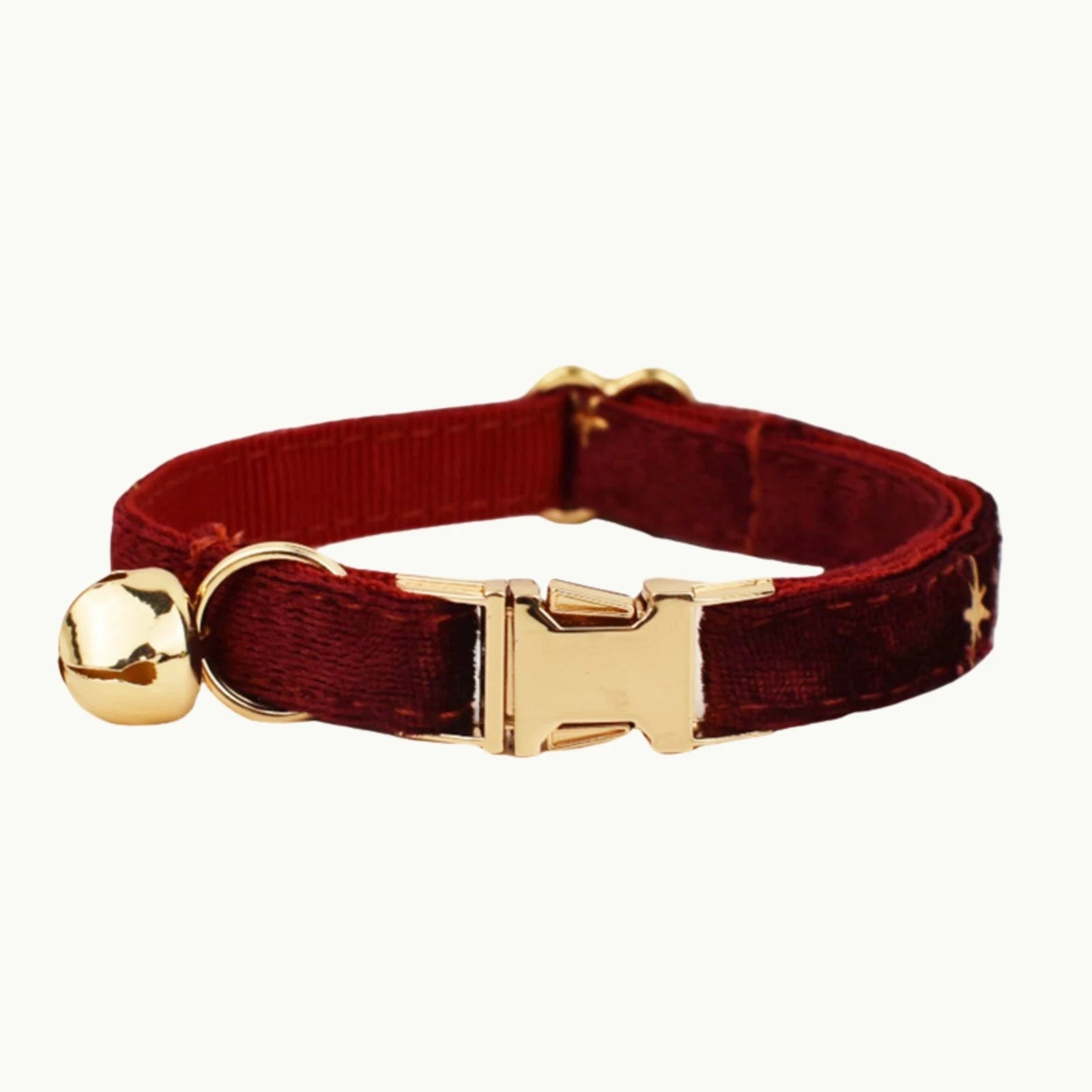 Adjustable red cat collar with stylish bow tie