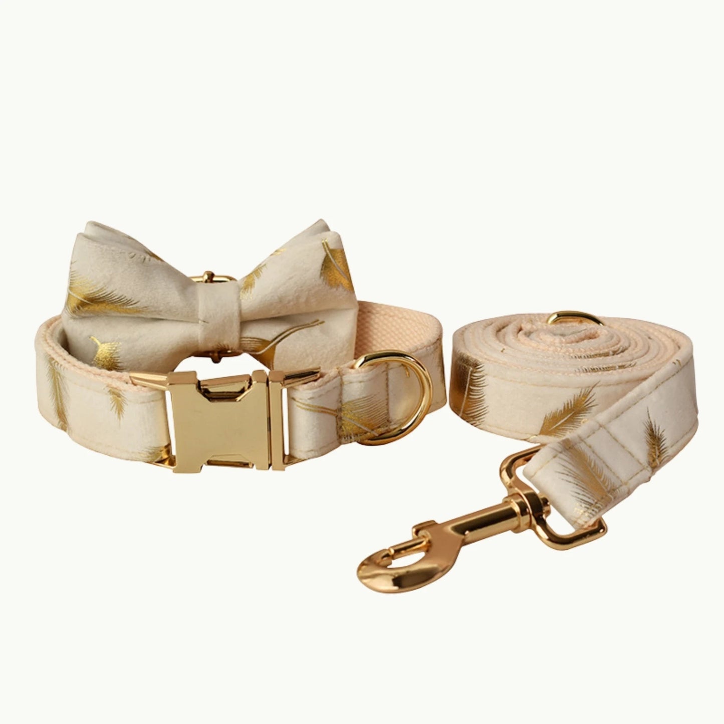 Regal Luxe bow set with collar, leash, and matching bow tie