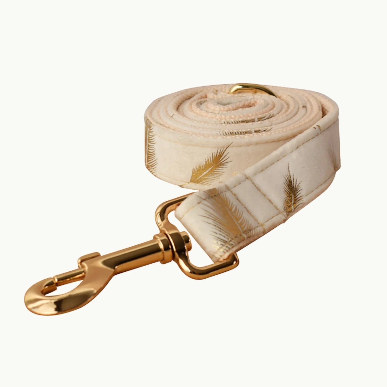 Matching cotton dog leash with gold clasp