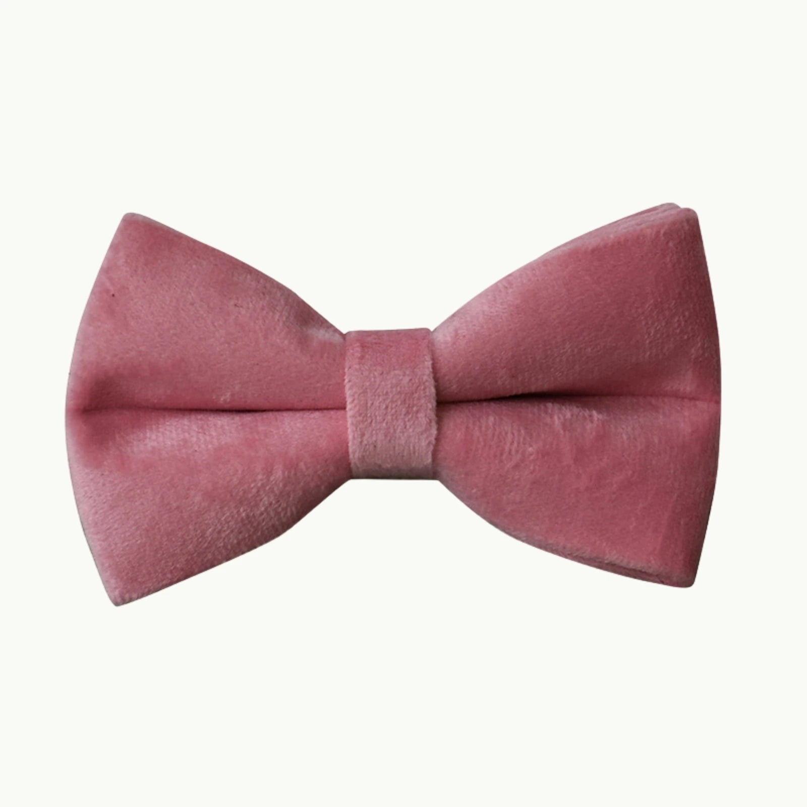 Elegant blush velvet dog bow tie accessory