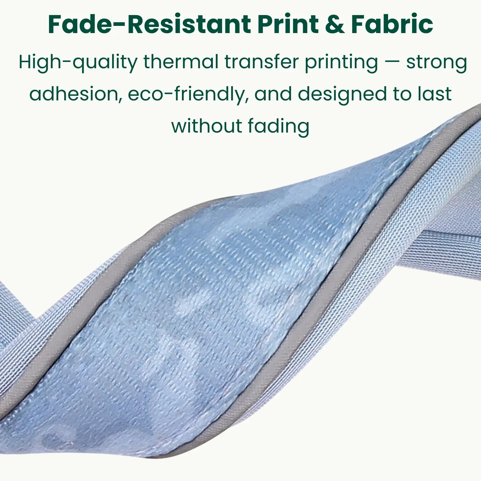 Fade-resistant fabric detail on PawSecure GPS collar