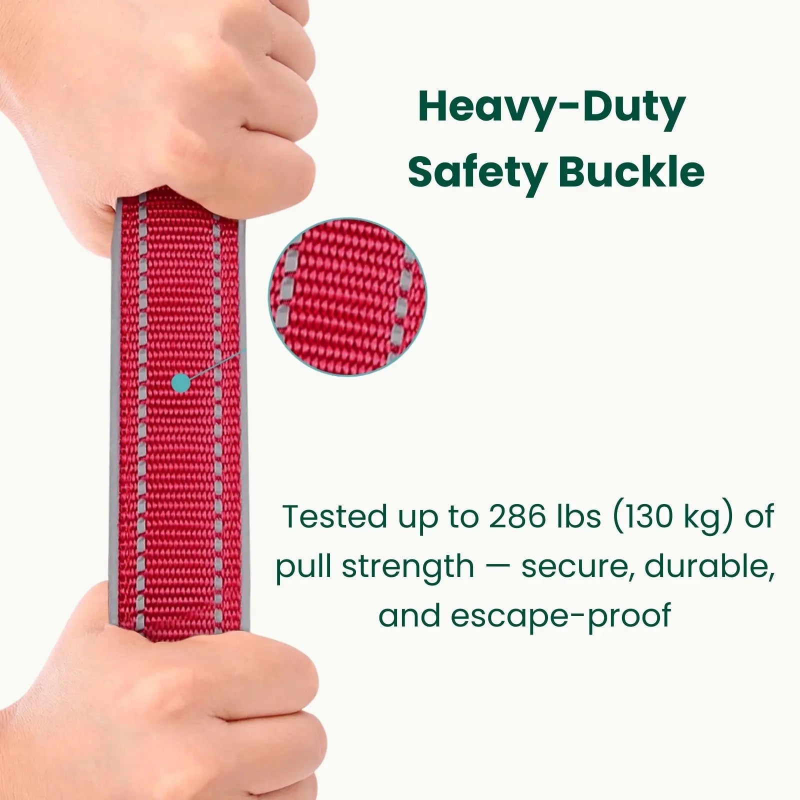 Heavy-duty safety buckle on PawSecure Solid GPS collar