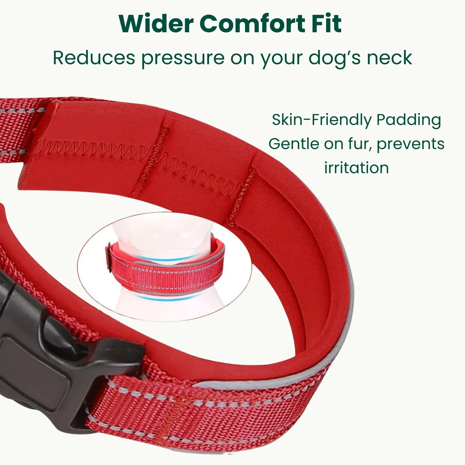 Wider comfort fit design on PawSecure Solid GPS collar