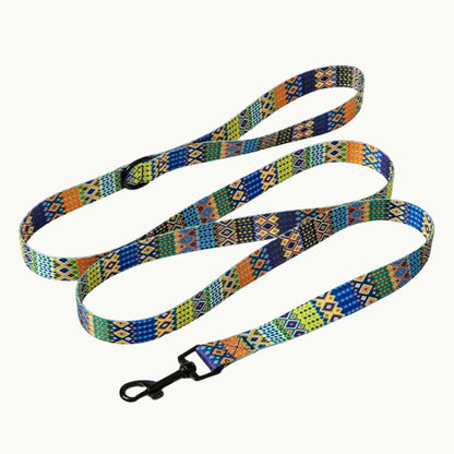 Colorful geometric design dog leash
