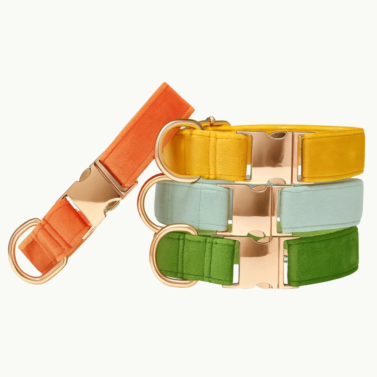 Soft pastel dog collar and lead set in multiple colors