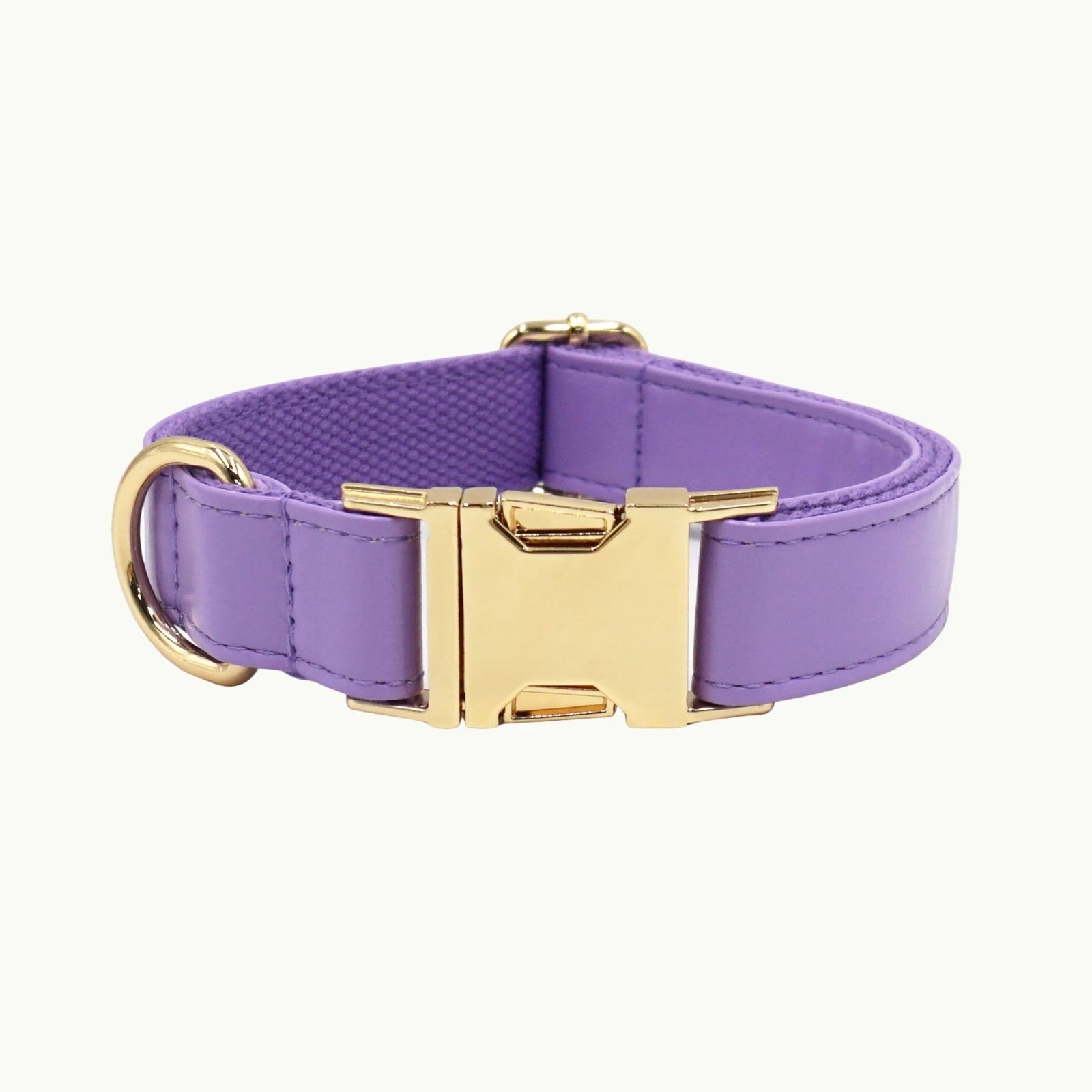 Dark purple vivid leather dog collar with adjustable buckle