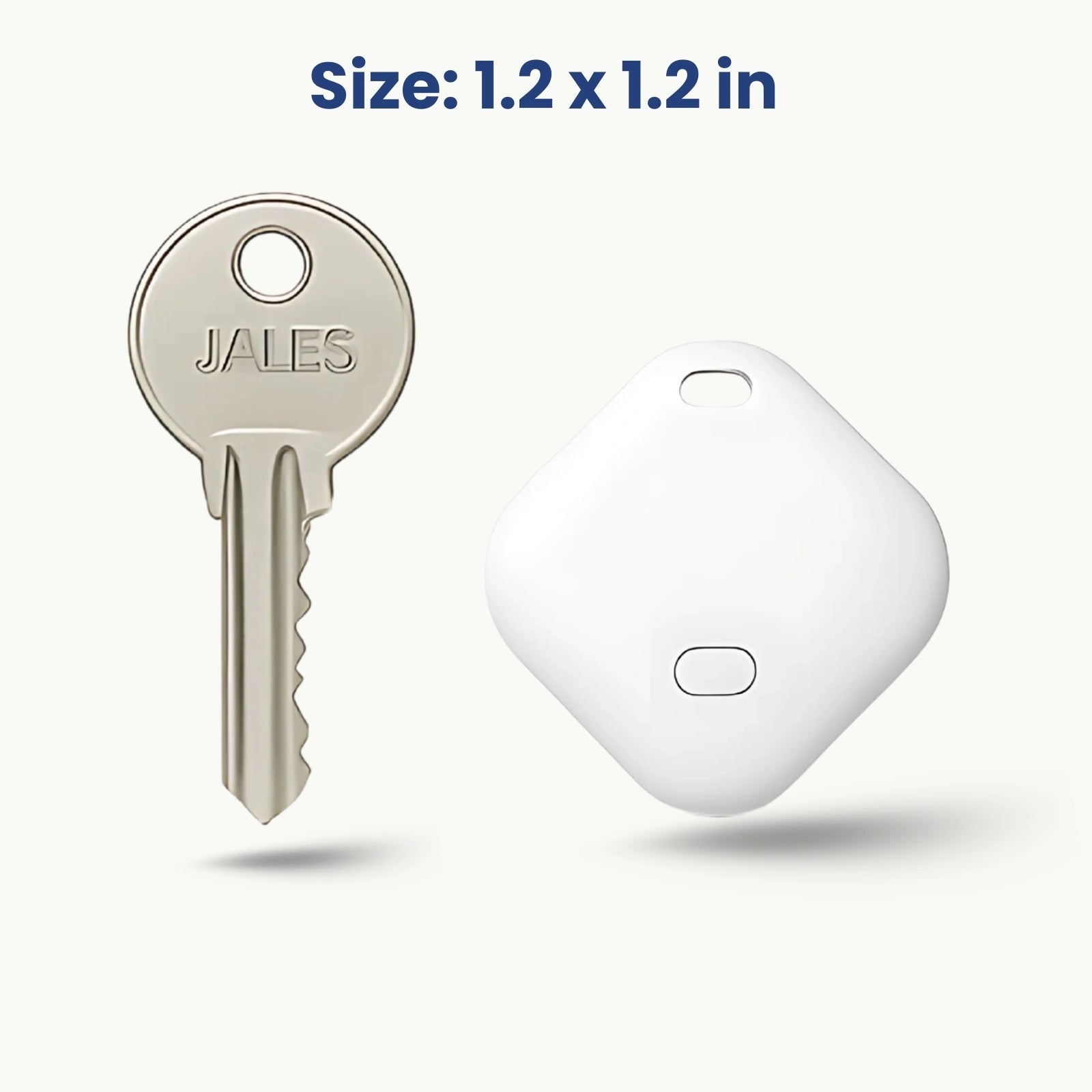 Pet GPS tracker size comparison with key showing compact design