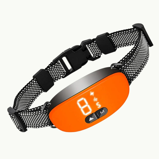 BarkShield Pro Anti-Bark Collar with adjustable strap and digital display
