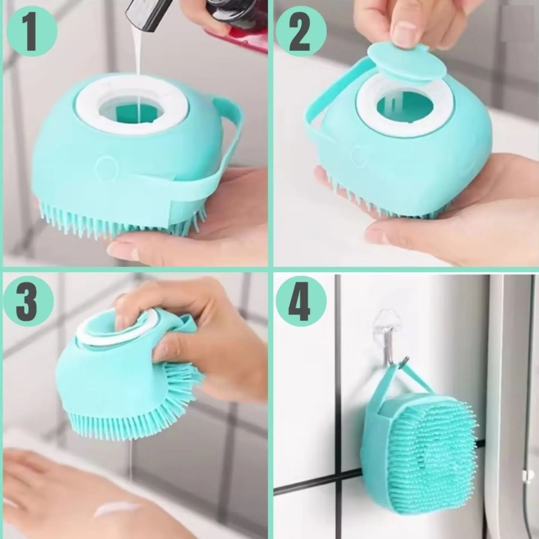 Usage steps of 2-in-1 pet grooming brush