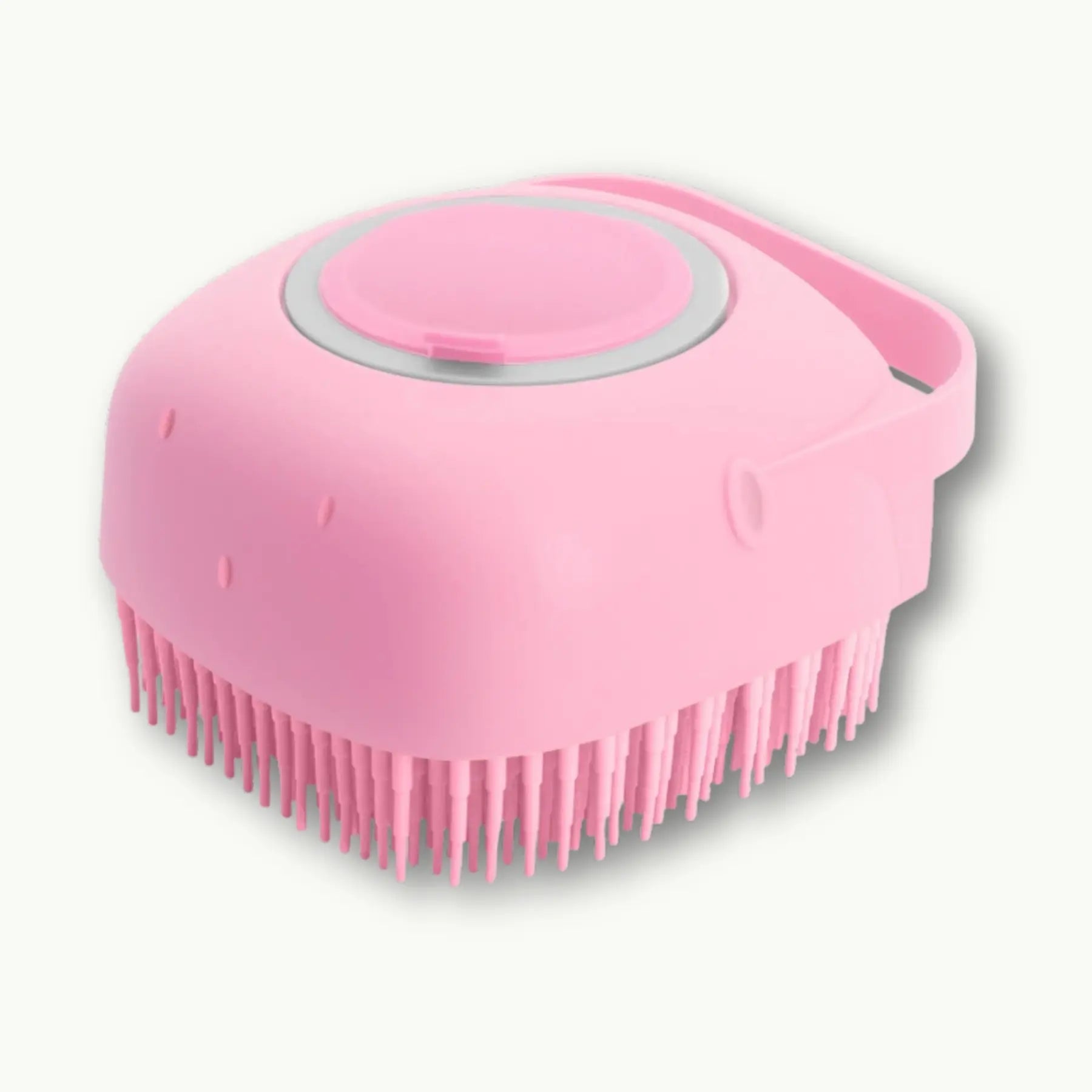 Pink 2-in-1 silicone grooming brushes for pets