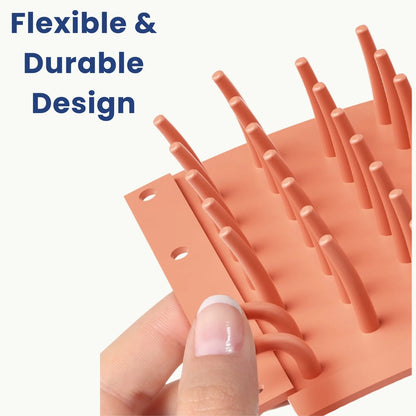 Flexible durable silicone bristles of PawClean paw washer
