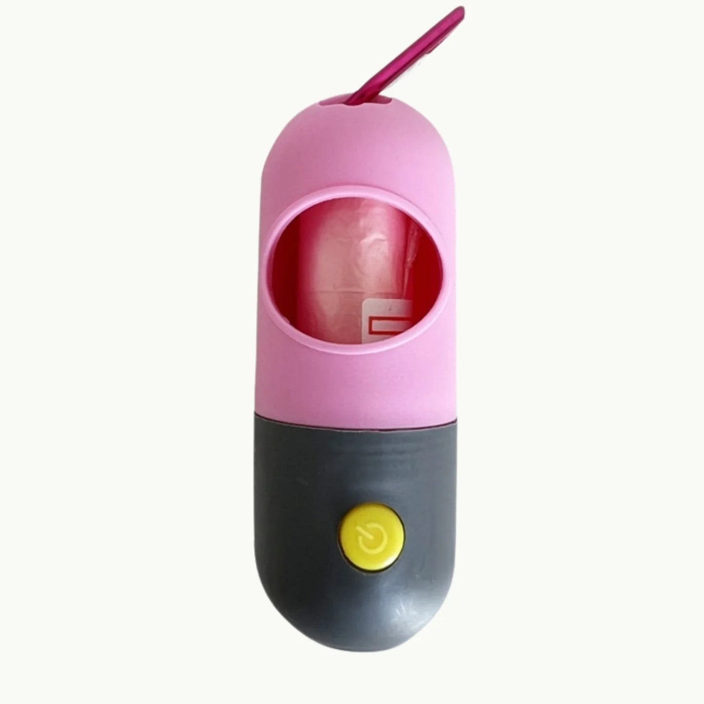 Pink LED pet waste bag dispenser with button control
