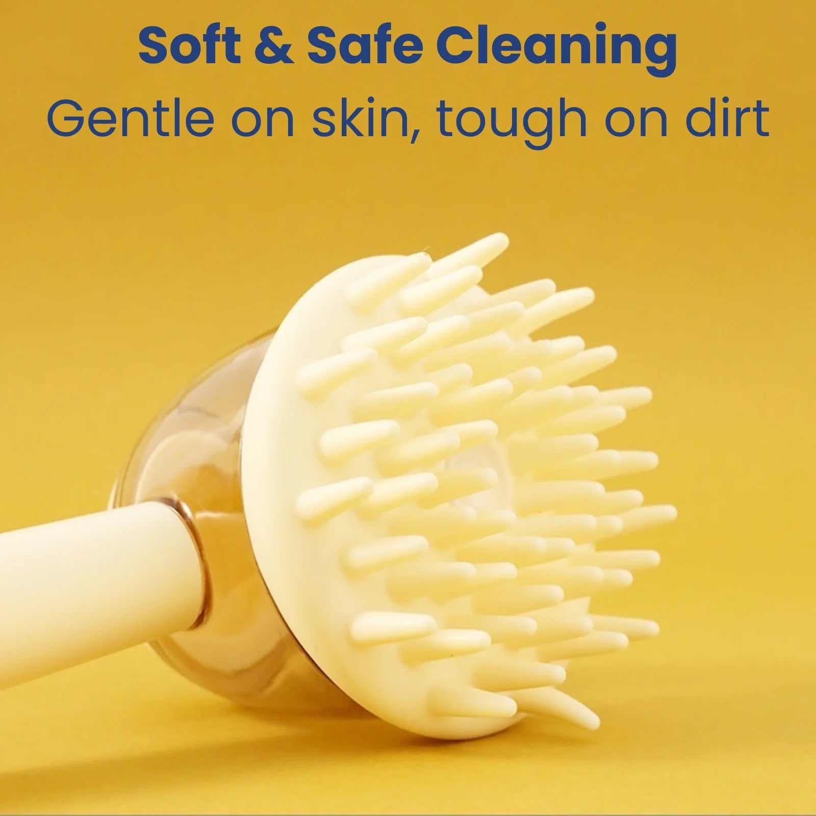 LookPaw™ pet bath and grooming brush soft silicone bristles closeup