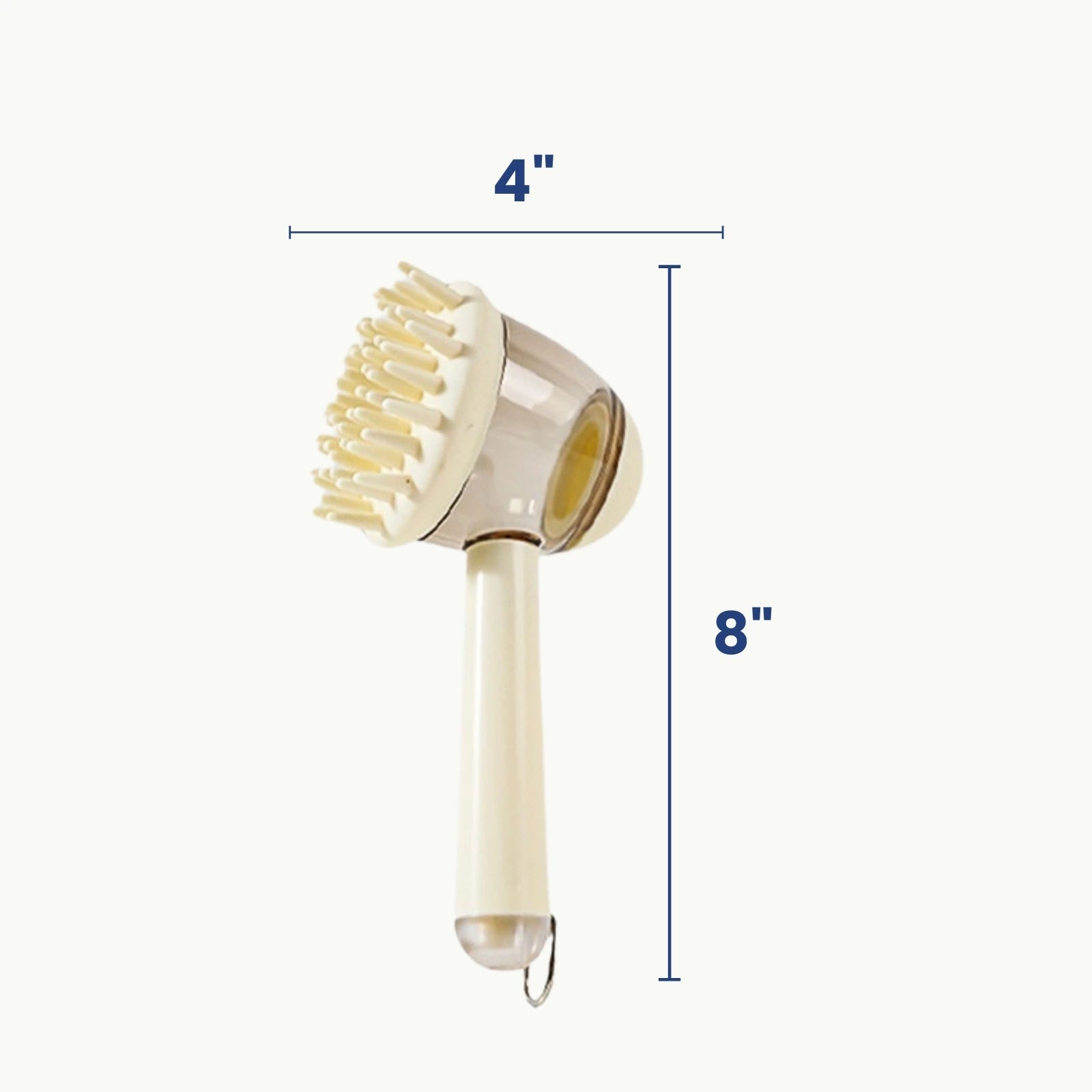 LookPaw™ pet bath and grooming brush size chart 8 inch x 4 inch