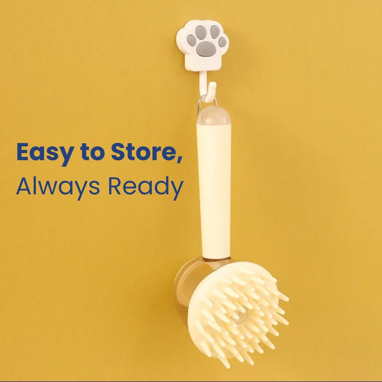 LookPaw™ pet grooming brush with hanging loop for easy storage