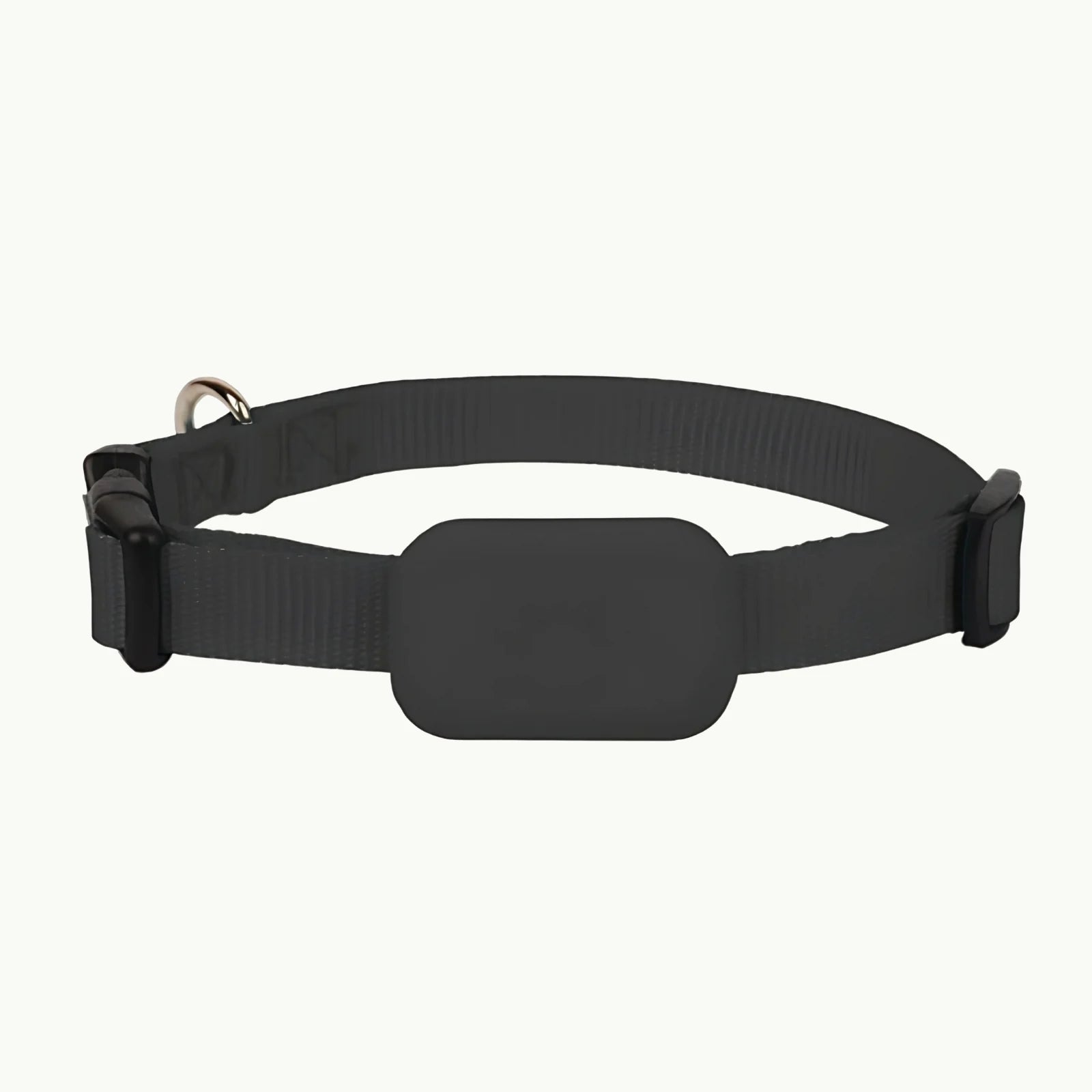 Pet GPS tracking collar in black with adjustable strap