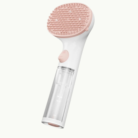 AquaGroom 3-in-1 pet grooming brush with built-in soap dispenser
