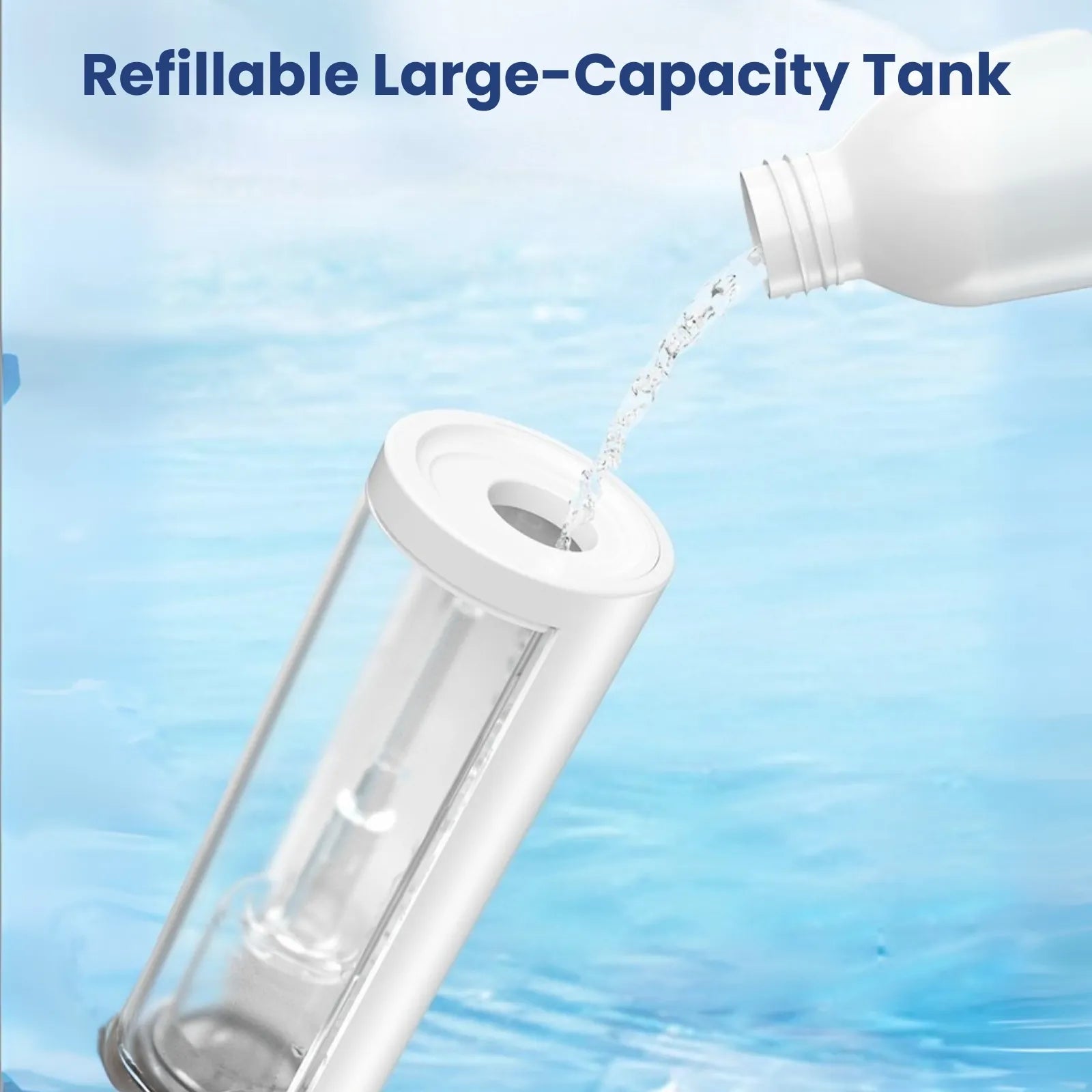 Refillable water tank of AquaGroom pet grooming brush