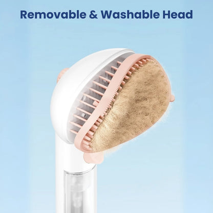 Removable washable brush head of AquaGroom pet brush
