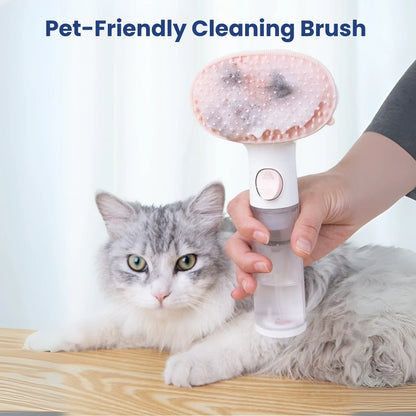 Cat enjoying grooming with AquaGroom 3-in-1 pet cleaning brush