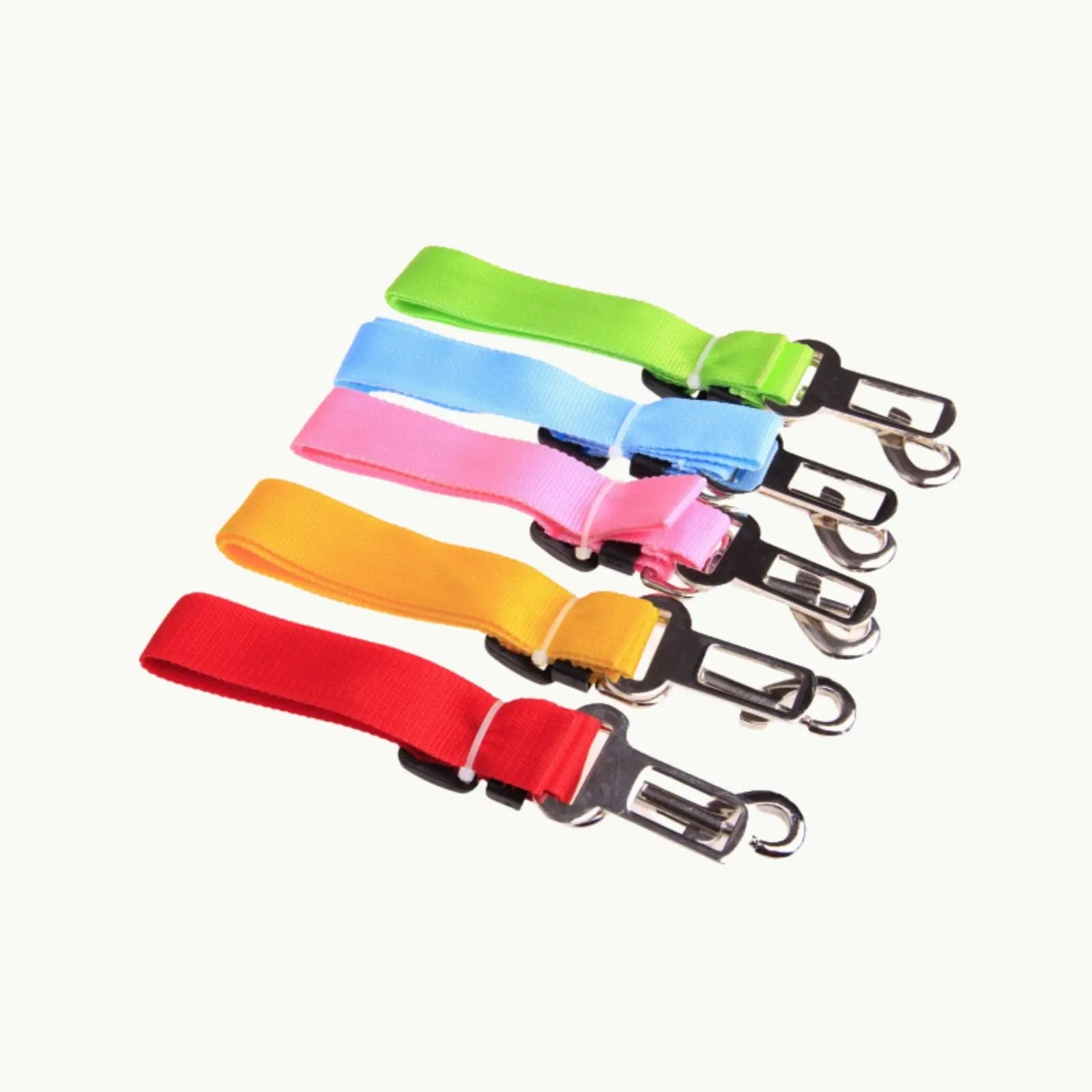 Set of LookPaw™ adjustable dog car seat belts in multiple colors