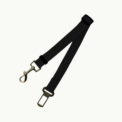 Black LookPaw™ adjustable dog car seat belt with heavy-duty buckle