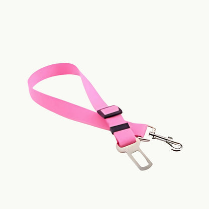 Pink LookPaw™ adjustable dog car seat belt, travel safety accessory
