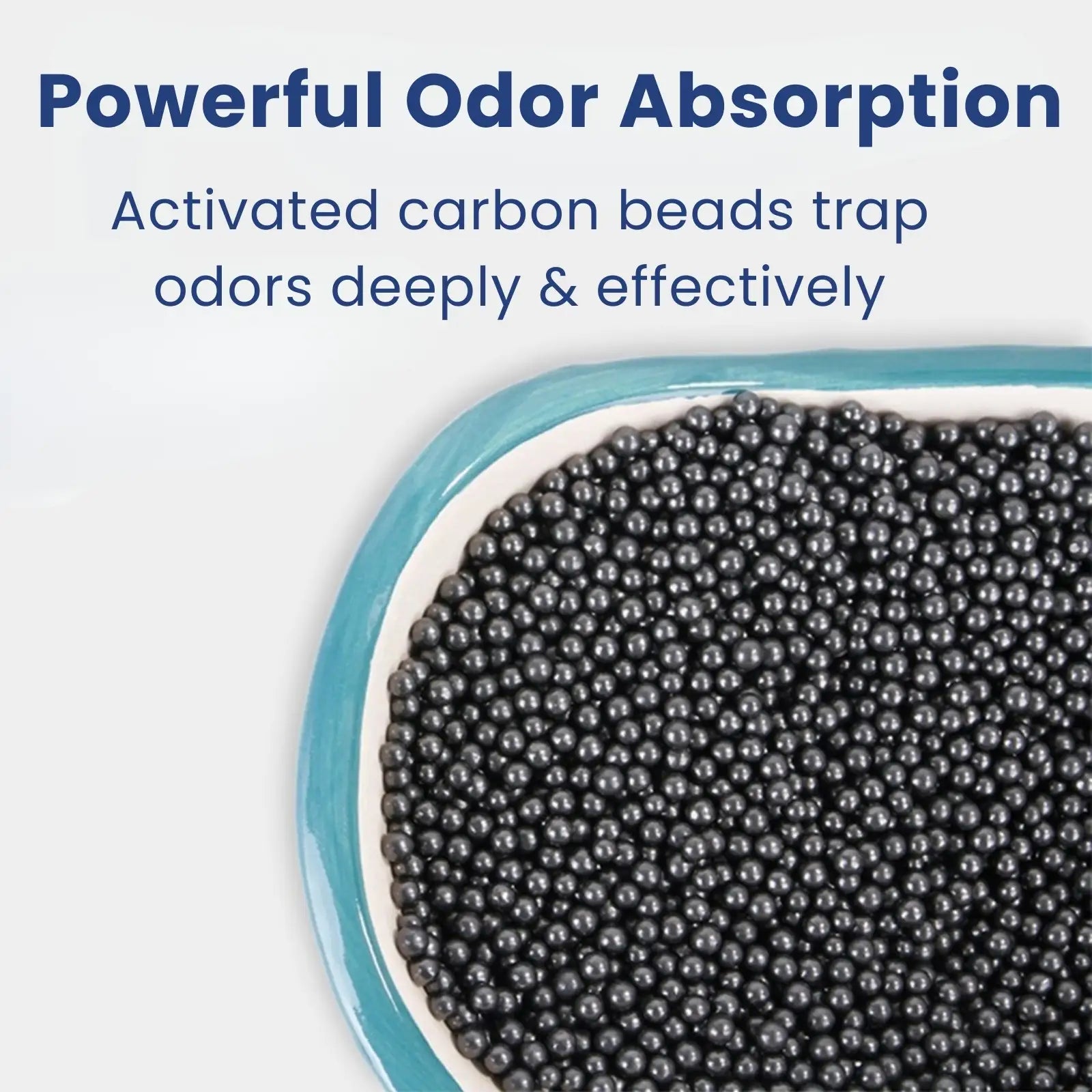 Activated carbon deodorizer beads with porous design for powerful odor absorption