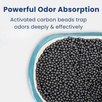 Activated carbon deodorizer beads with porous design for powerful odor absorption