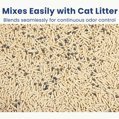 Cat litter deodorizer beads mixed with litter for easy odor removal