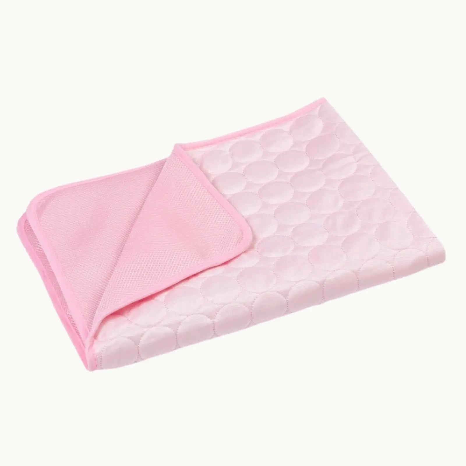 ChillPaw pink pet cooling mat folded breathable design