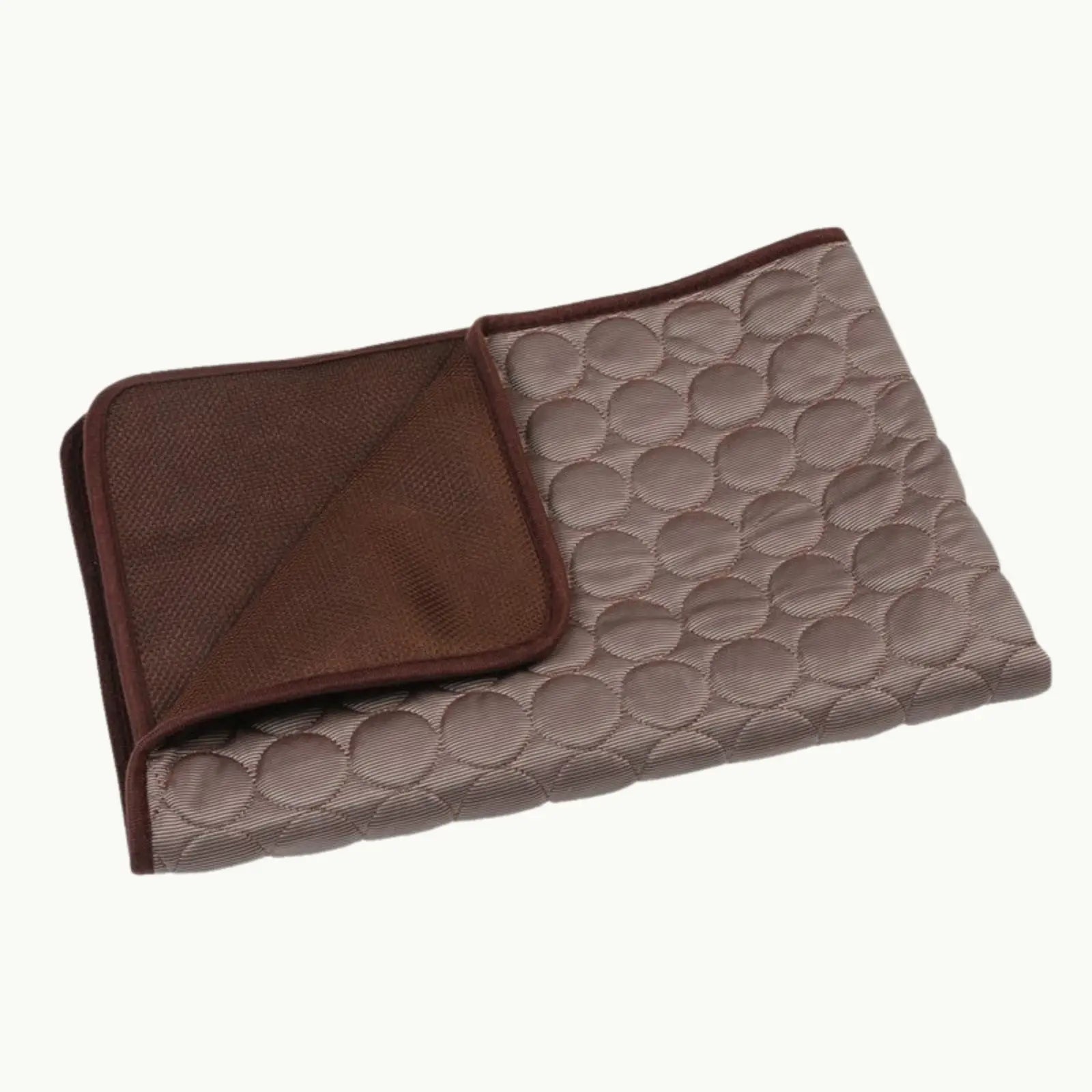 ChillPaw brown pet cooling mat foldable fabric