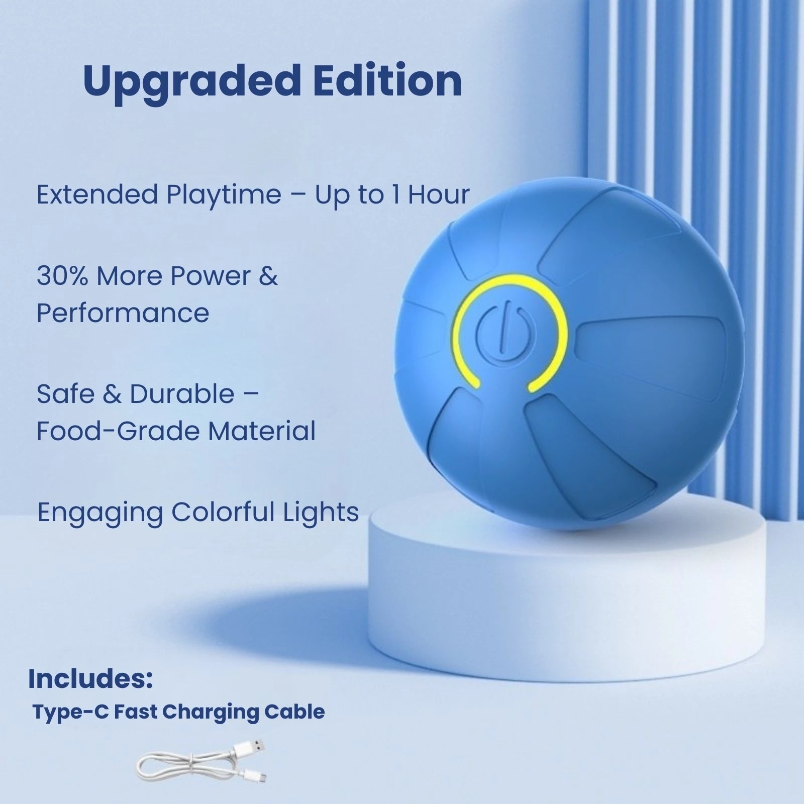 LookPaw™ rechargeable LED pet ball upgraded edition with longer playtime