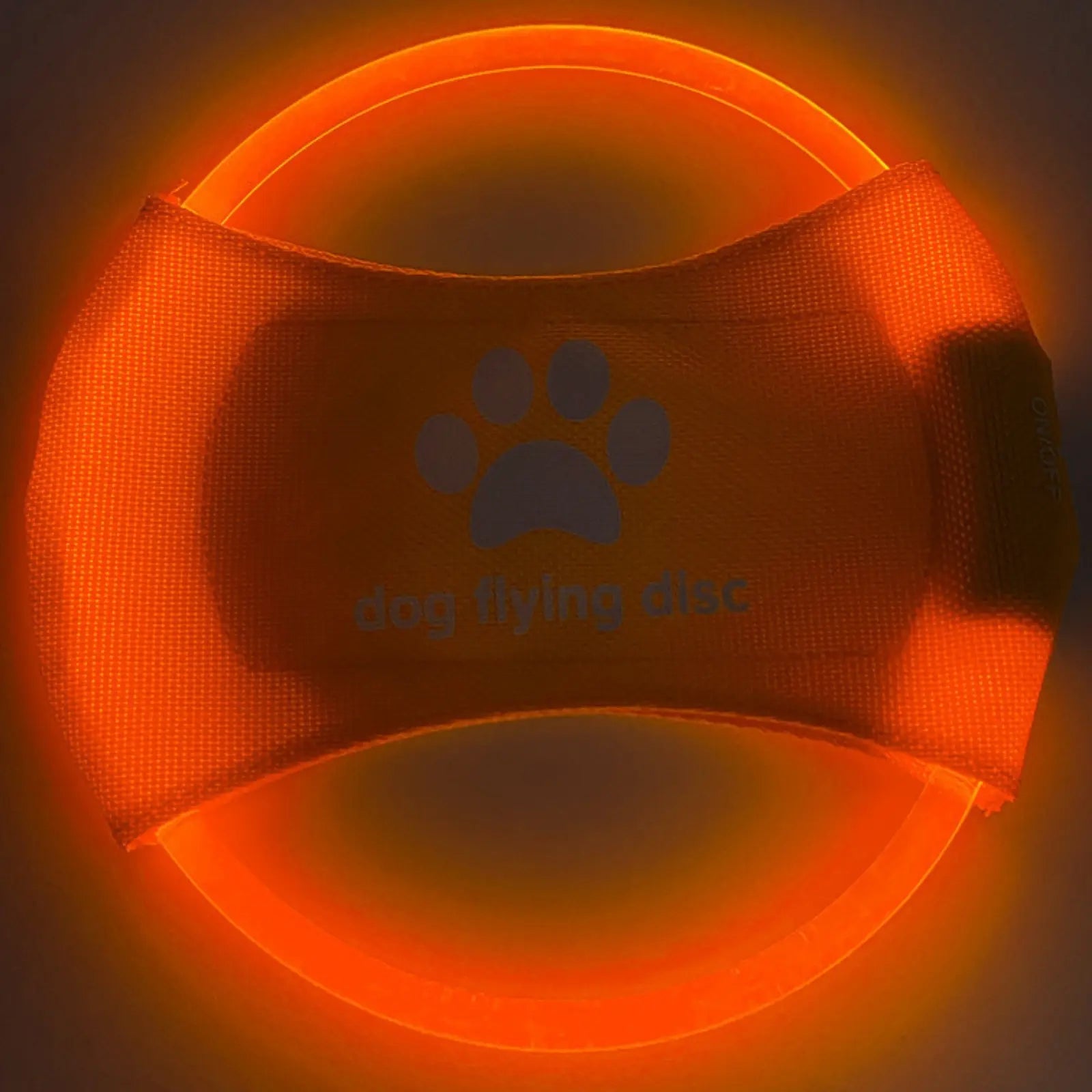 Orange LookPaw™ rechargeable LED dog flying disc toy for night fetch