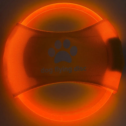 Orange LookPaw™ rechargeable LED dog flying disc toy for night fetch