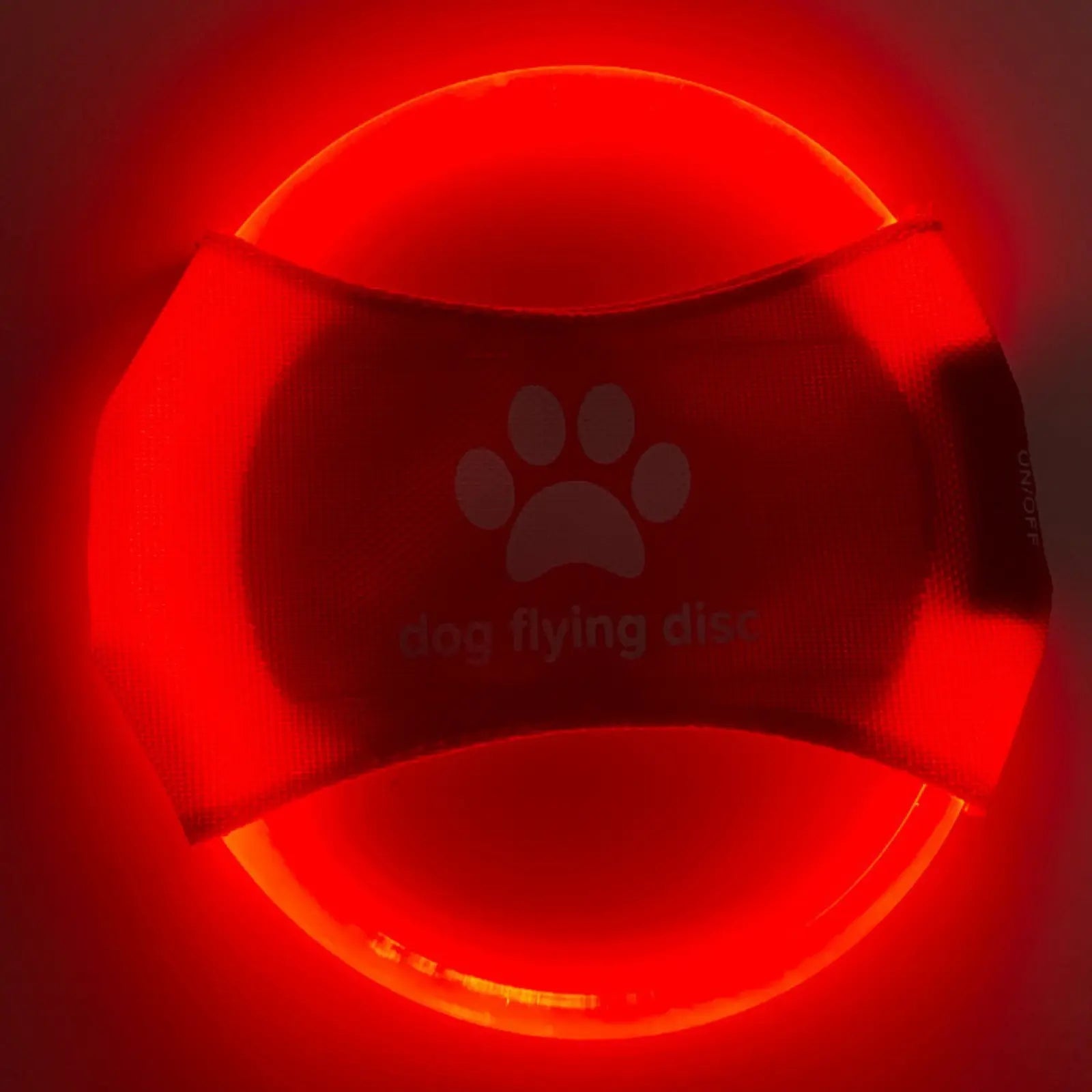 Red LookPaw™ rechargeable LED dog flying disc toy for night fetch