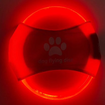 Red LookPaw™ rechargeable LED dog flying disc toy for night fetch
