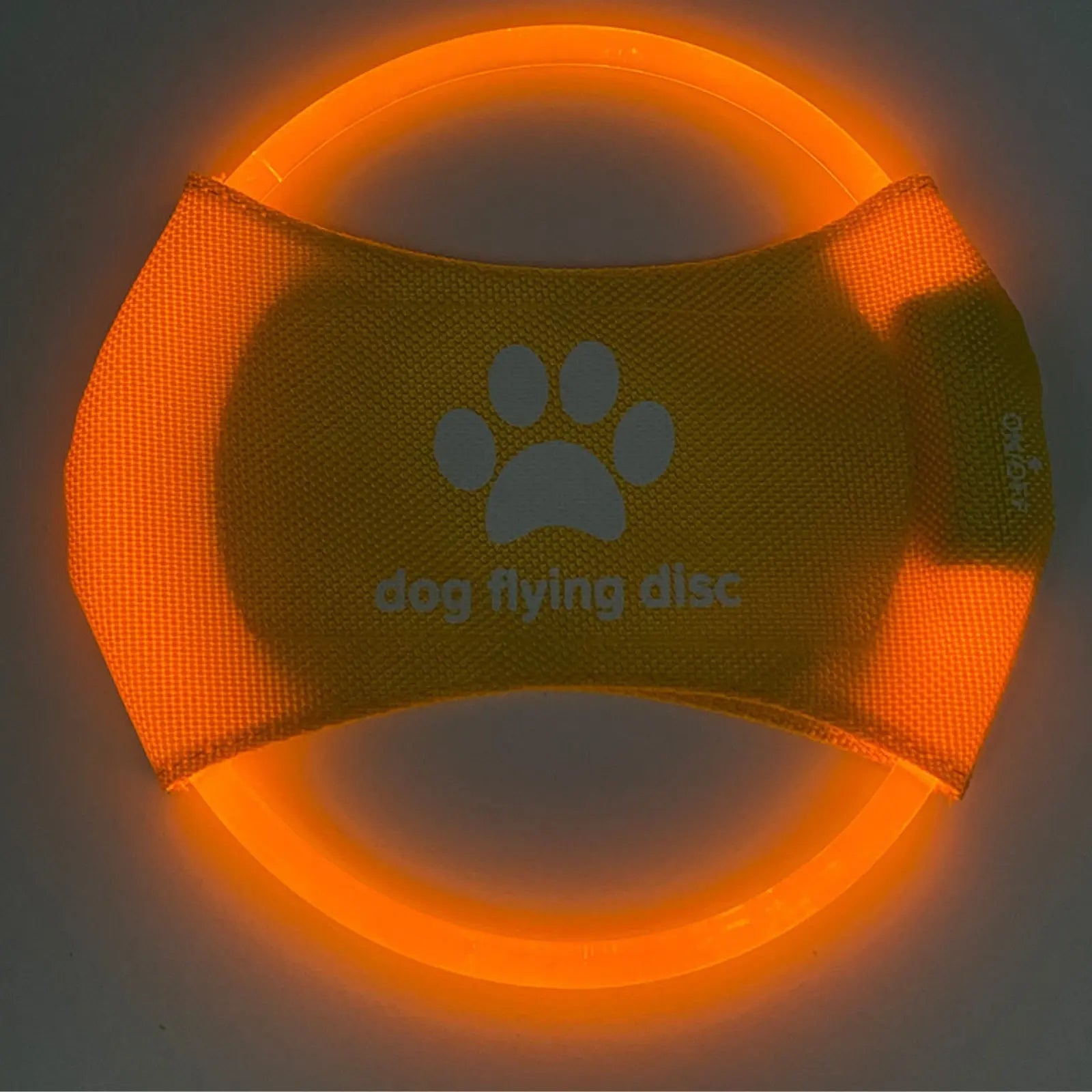 Yellow LookPaw™ rechargeable LED dog flying disc toy for night fetch